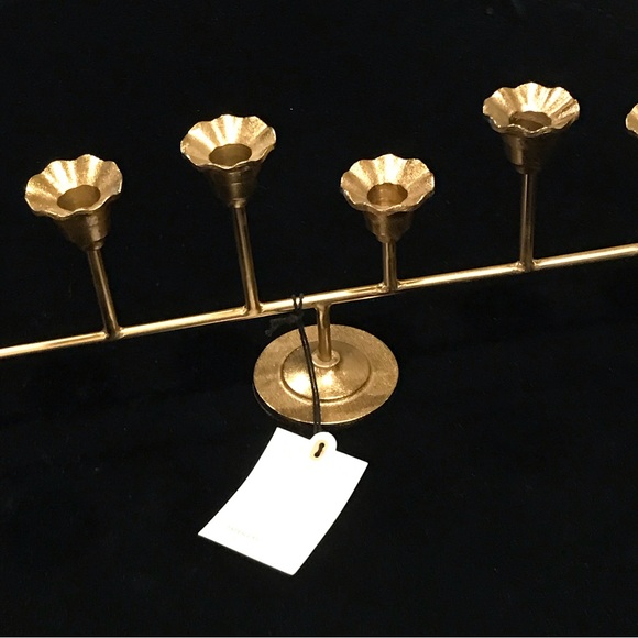 Antiqued Metal Taper Ruffled Candelabra Brass Finish - Hearth & Hand - Picture 7 of 11